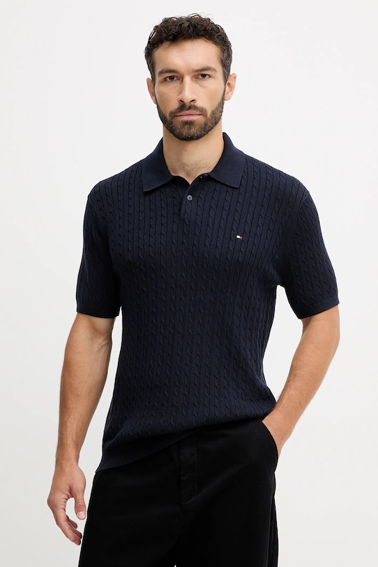 

Хлопковая поло Tommy Hilfiger, темно-синий