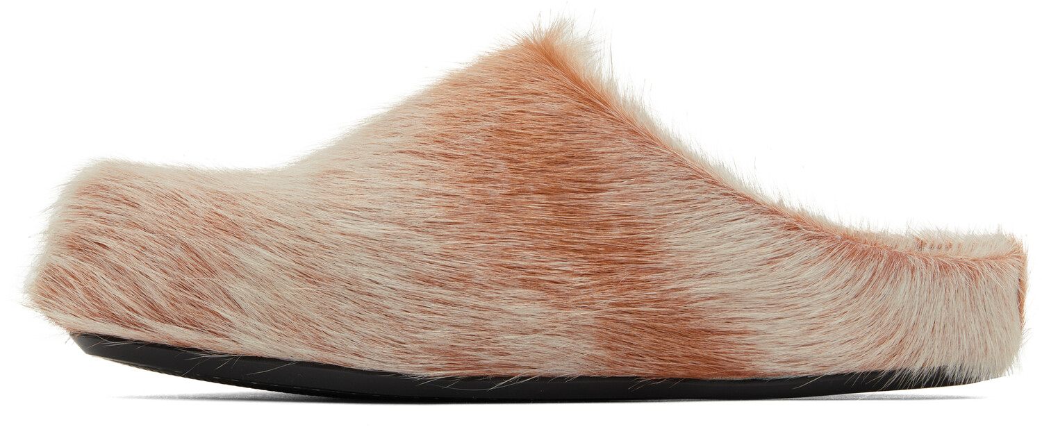 Туфли-лоферы Fussbett Sabot цвета Off-White & Orange Marni, Winterwheat — фото 3