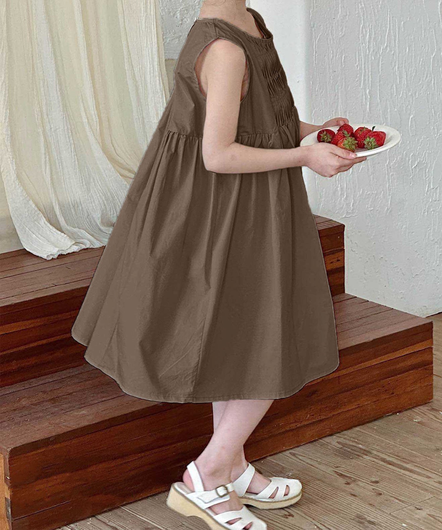 Платье без рукавов Aimoha Kids, coffee