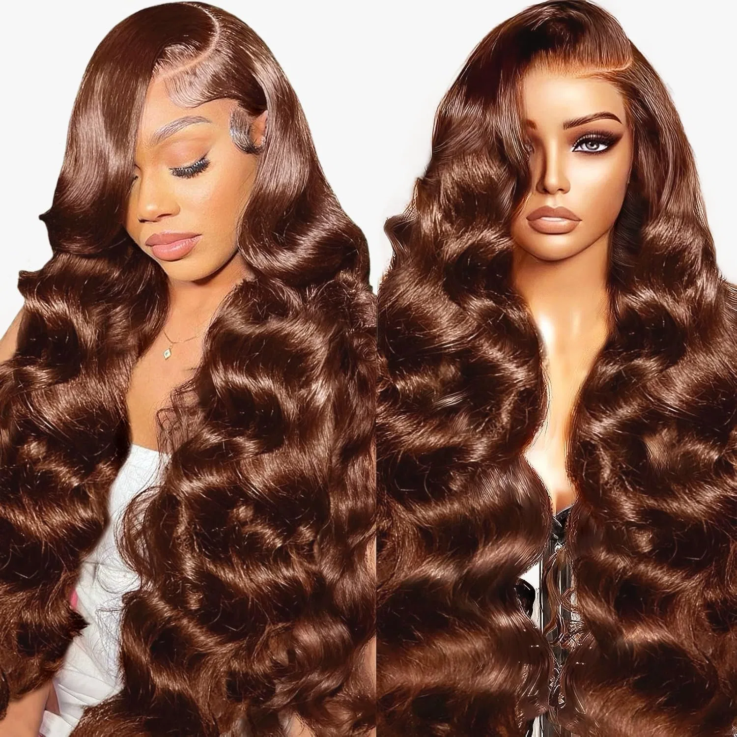 Женский парик из натуральных волос «Body Wave Brown» от RXY Rxy, Light Brown