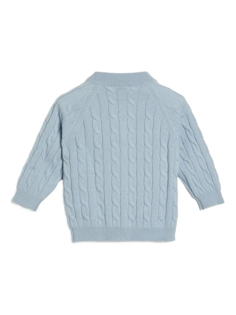 Кардиган Bernie Baby фактурной вязки Brunello Cucinelli Kids, синий — фото 2