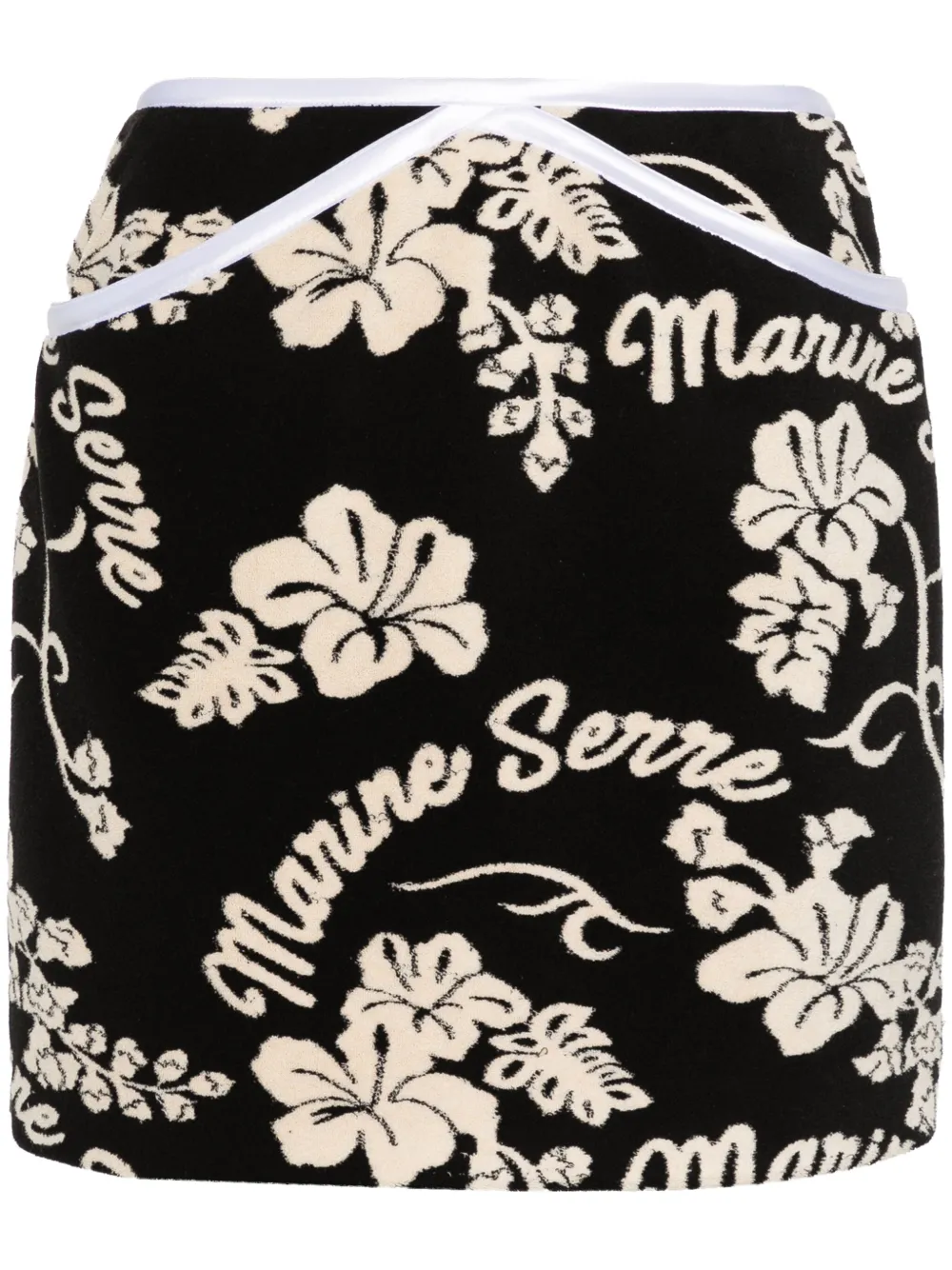 

Жаккардовая юбка мини с узором Marine Serre, черный