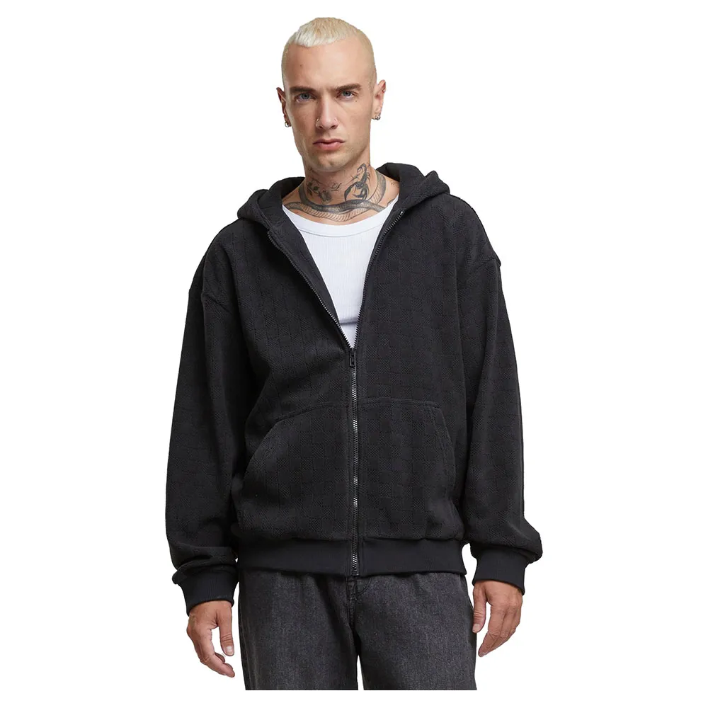 

Толстовка Urban Classics Jaquard Velvet full zip, черный