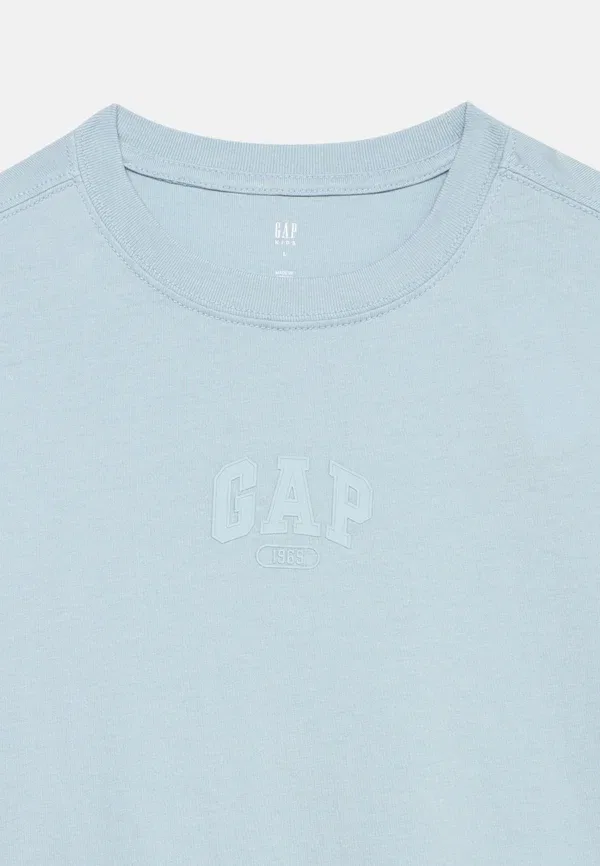 Футболка Gap Soft Logo Tee Basic, сине-белый — фото 4