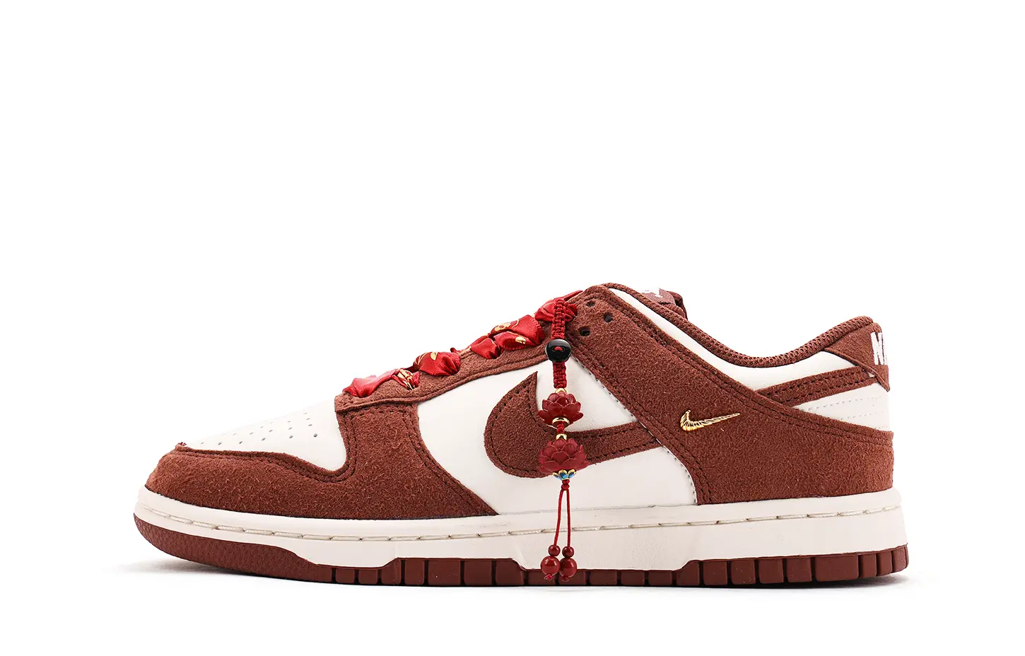 

Nike Кроссовки Dunk Leather Low Top Skateboard Shoes Unisex красные белые