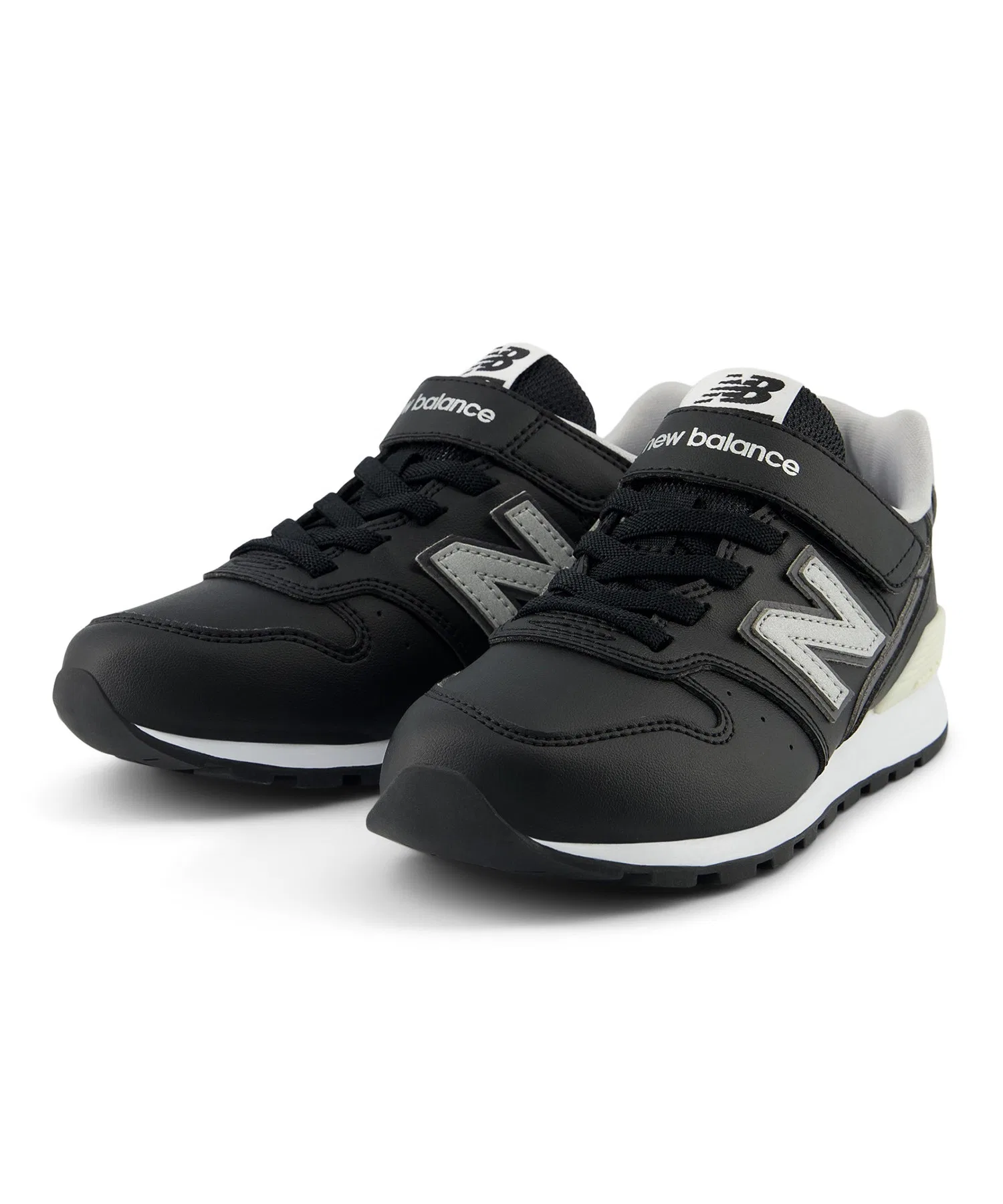 Детские кроссовки New Balance YV996 из искусственной кожи бело-чёрные