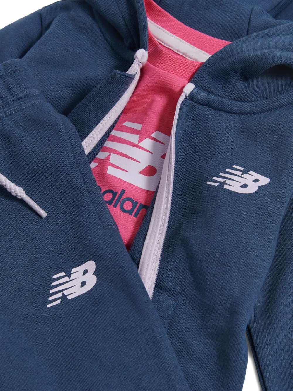 Спортивный костюм с капюшоном и логотипом New Balance Kids, синий — фото 3
