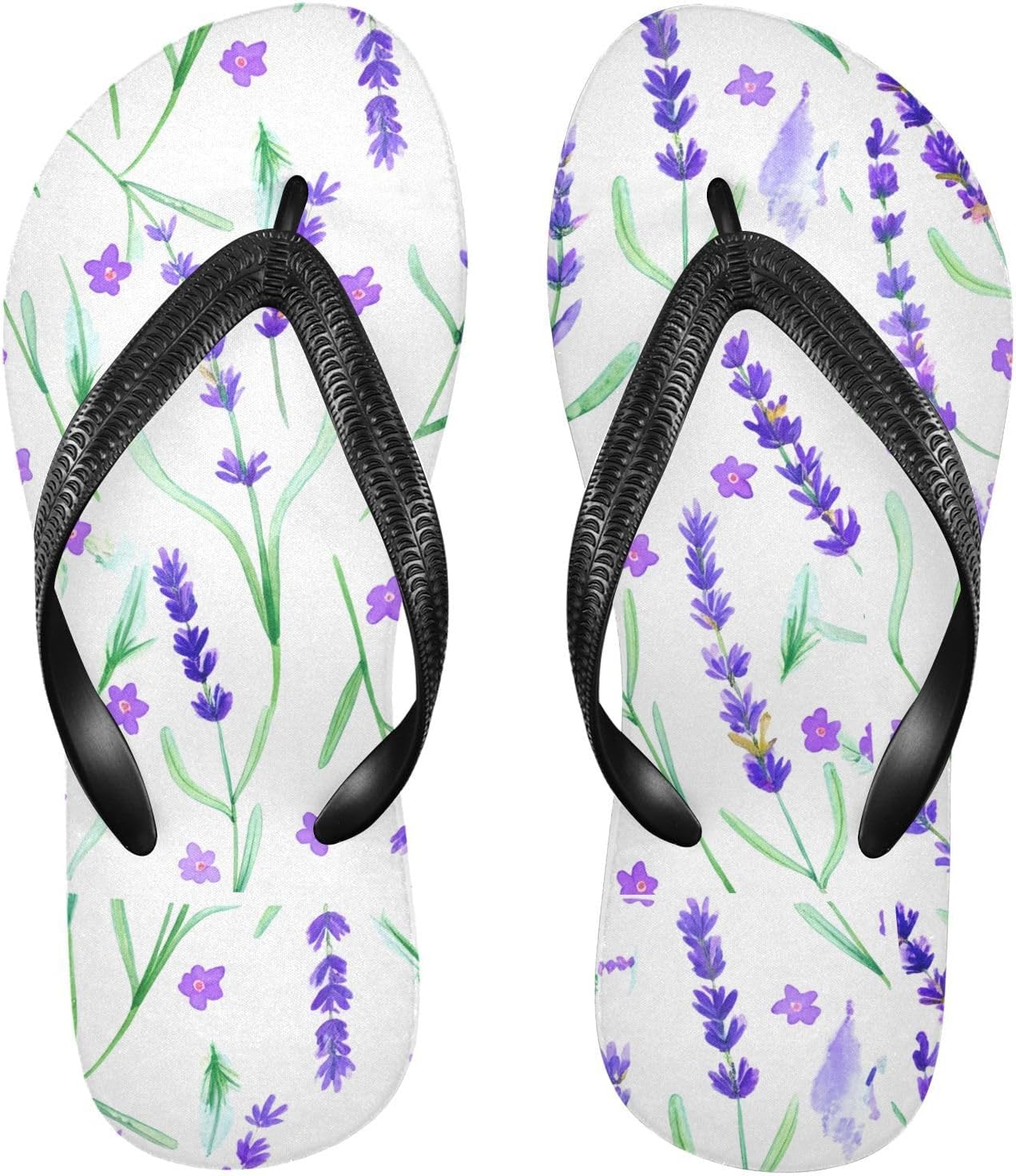 

Женские и мужские шлепанцы с лавандовыми цветами, пляжные резиновые сланцы для душа, нескользящие летние тапочки Sinestour, белый
