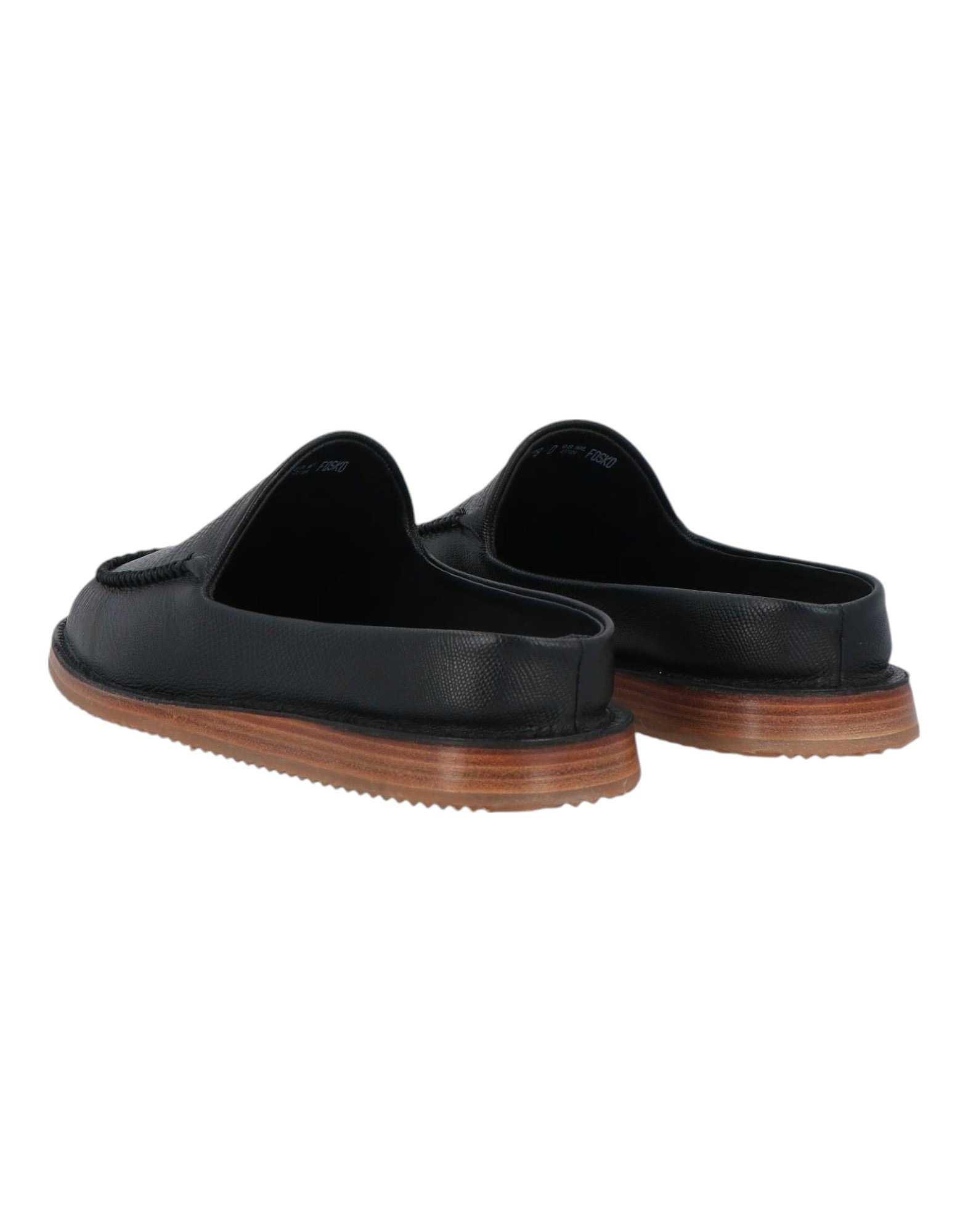 Bally Fosko 6303291 Черные телячьи тисненые кожаные мюли и сабо — фото 4