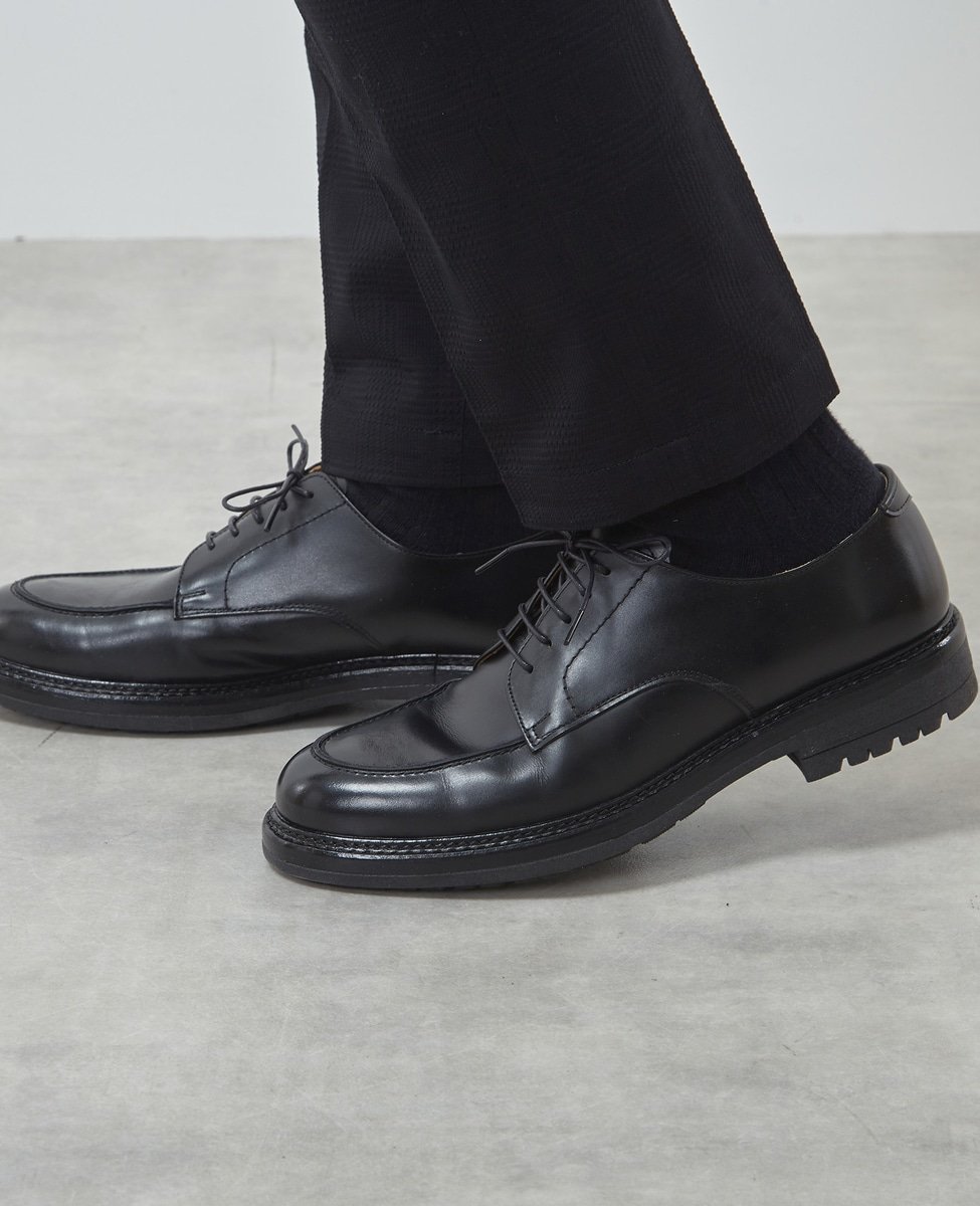 Кожаные туфли с закругленным U-образным носком MEN'S MELROSE, Black — фото 2