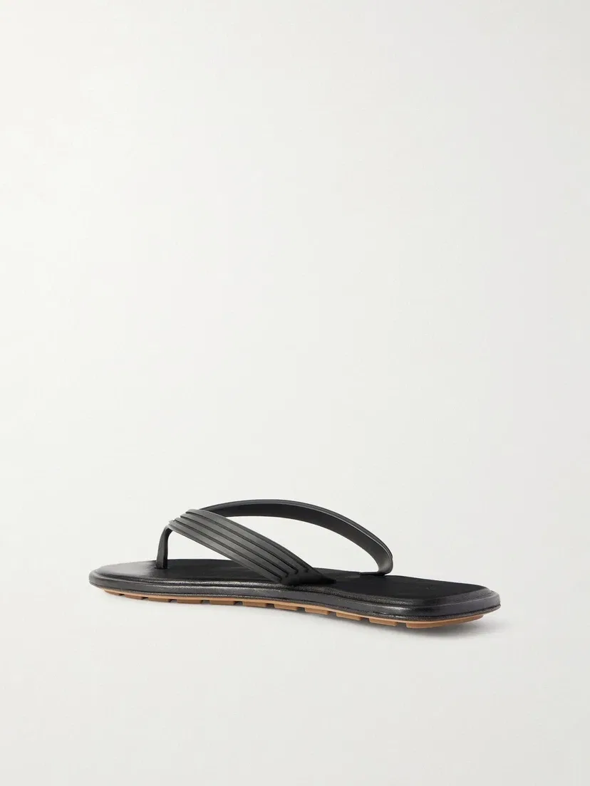 Резиновые сланцы Sampieri Flat Thong BOTTEGA VENETA, черный — фото 3