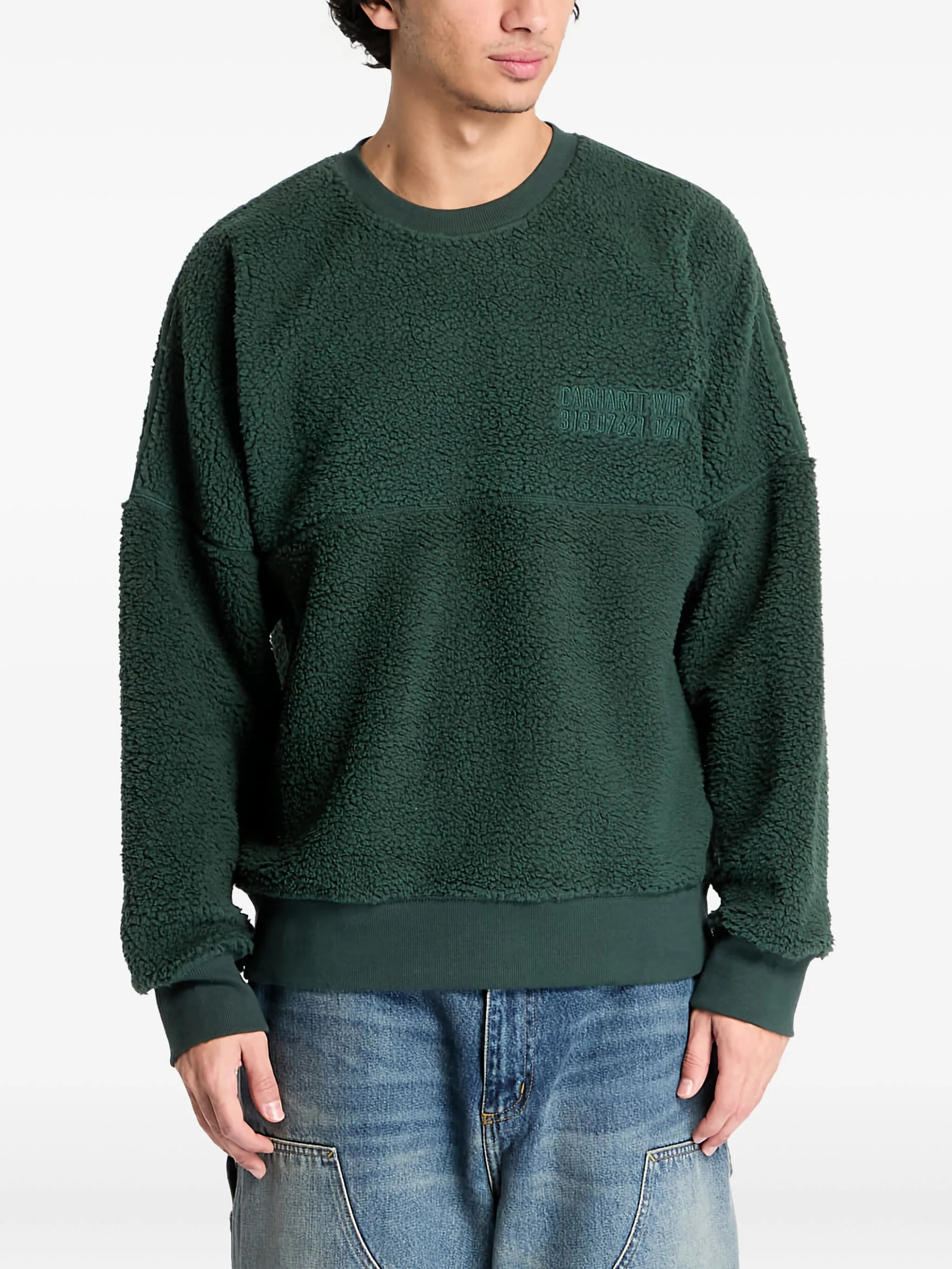 

Флисовая толстовка с вышивкой Carhartt Wip, зеленый