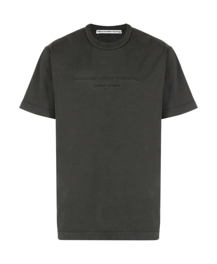 

Футболка с круглым вырезом и тисненым логотипом Alexander Wang, серый