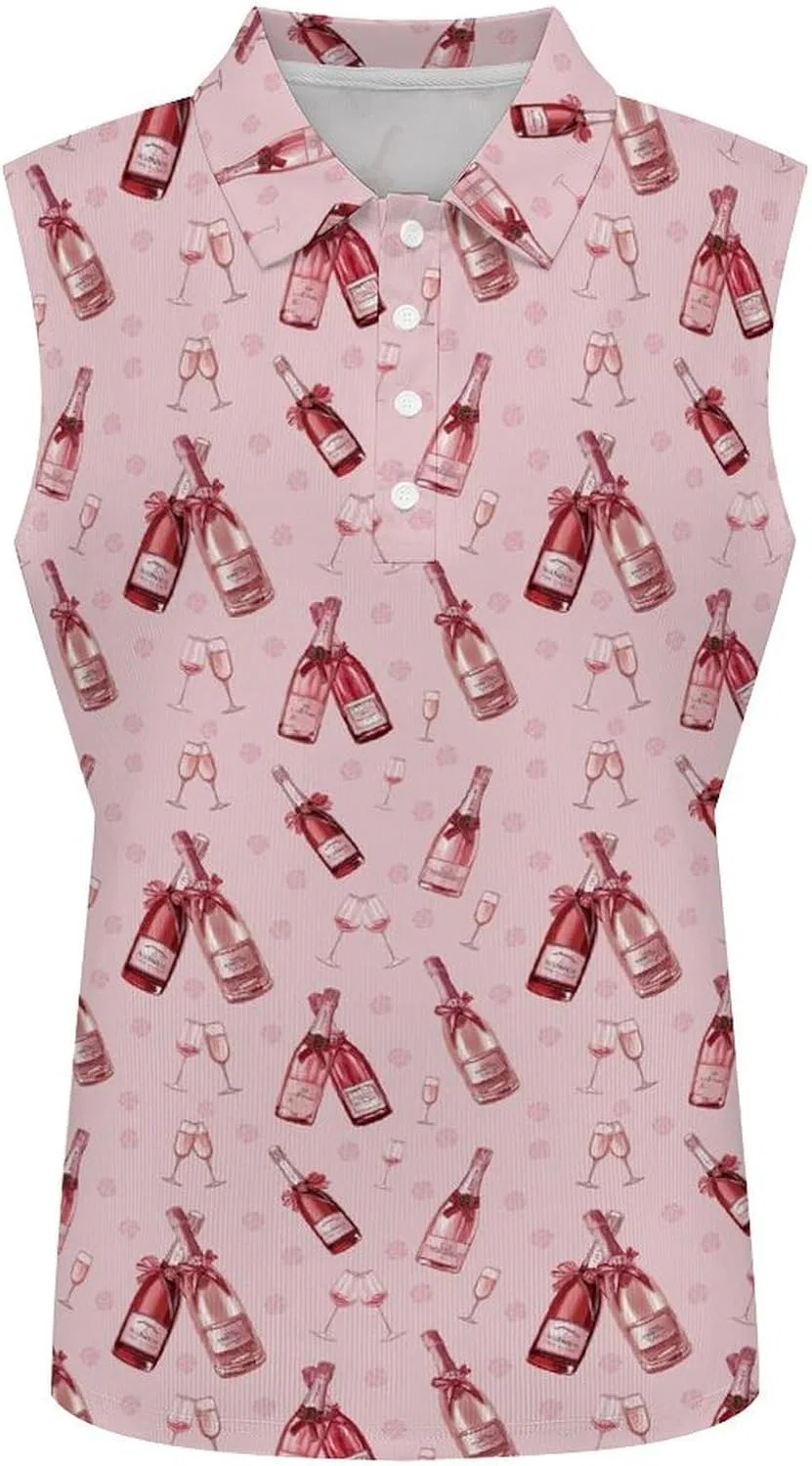 Женский топ без рукавов для гольфа Rose Wine — фото 4