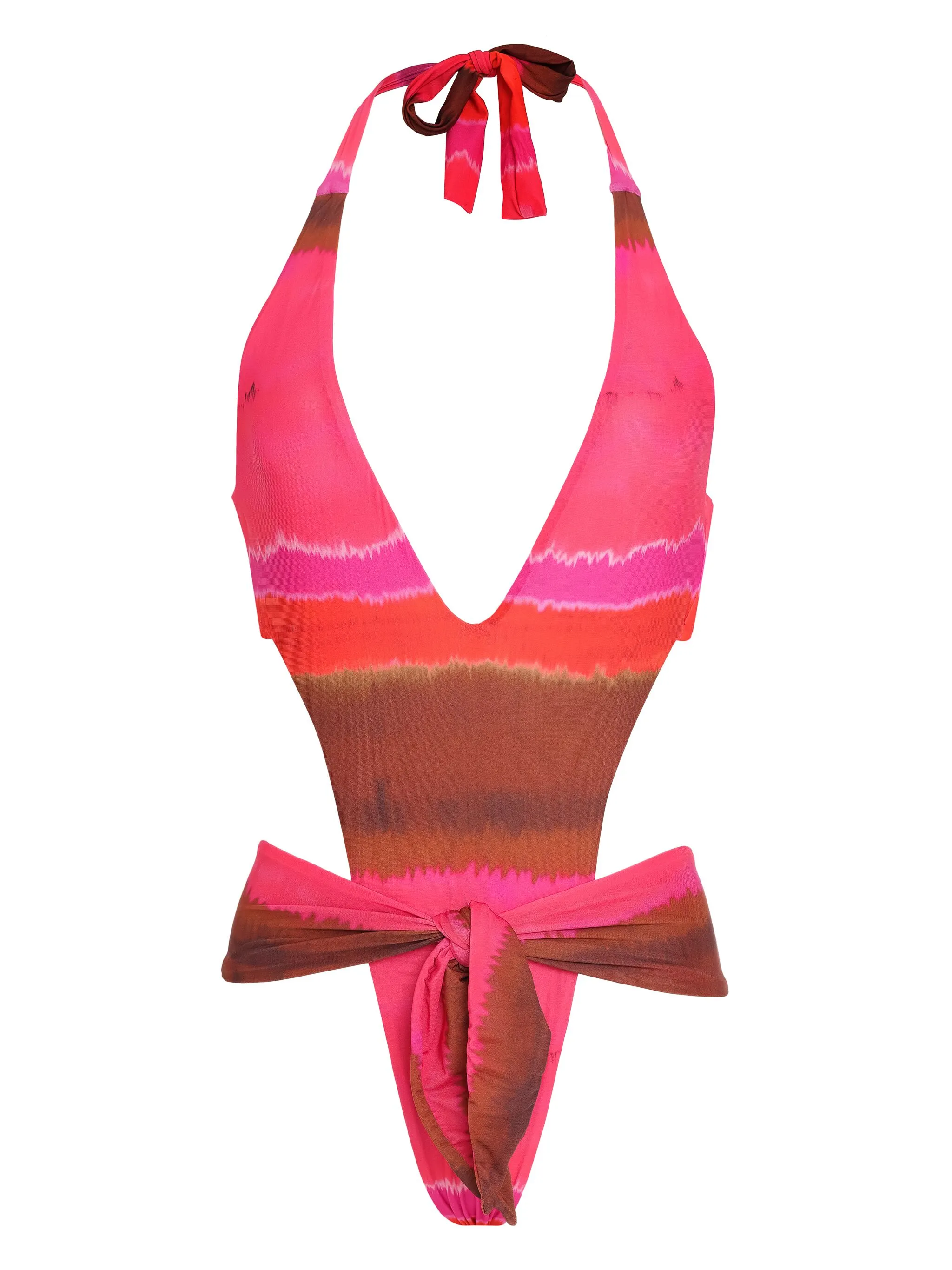 

Купальник с принтом тай-дай Amir Slama, розовый