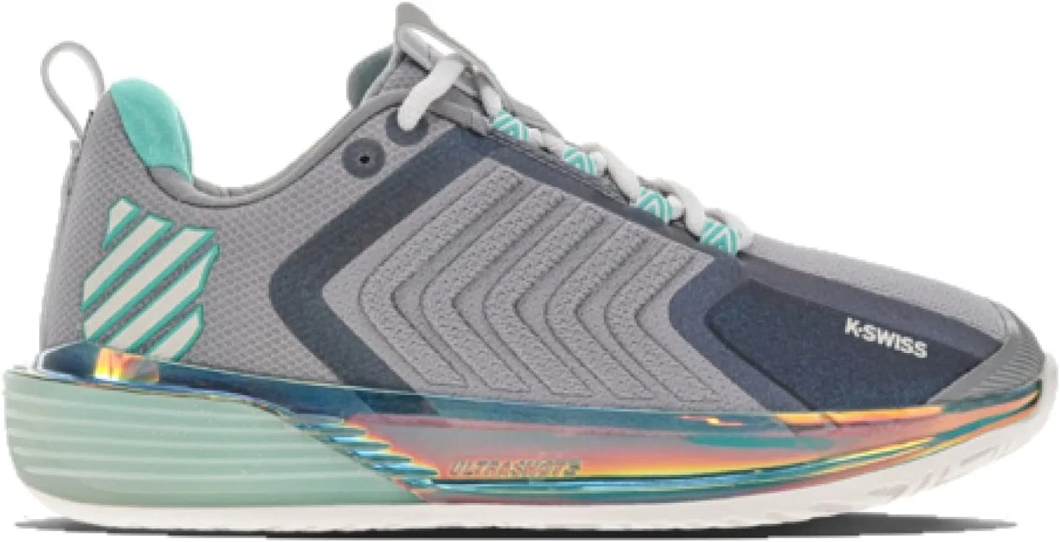 Кроссовки теннисные K-Swiss Ultrashot 3, цвет Alloy/Brilliant White/Turquoise