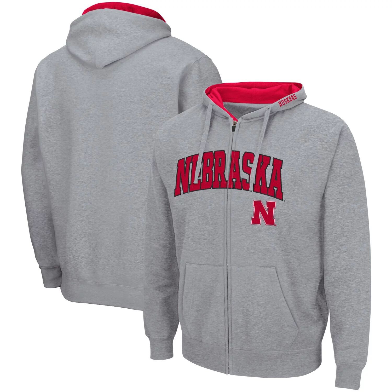 

Мужская толстовка с молнией во всю длину серого цвета Nebraska Huskers Arch & Logo 3.0 Colosseum, Серый, Мужская толстовка с молнией во всю длину серого цвета Nebraska Huskers Arch & Logo 3.0 Colosseum