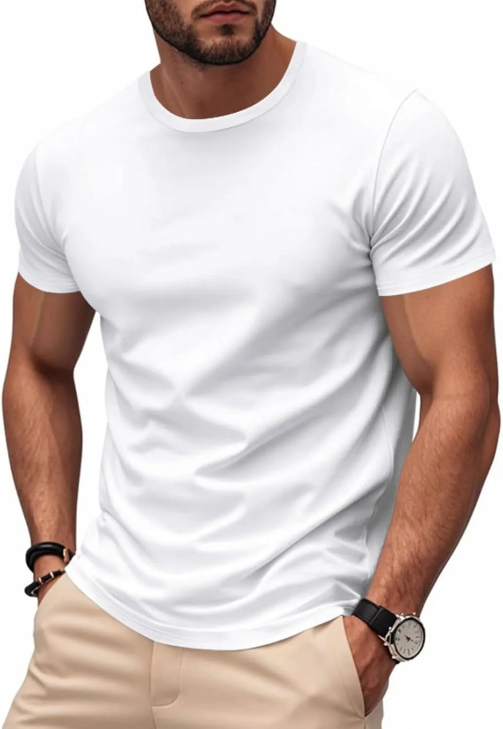 

WENKOMG1 мужская футболка с коротким рукавом Muscle Fit летняя базовая спортивная