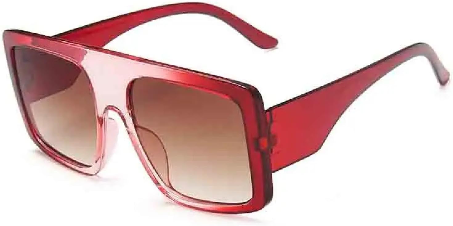 

Модные солнцезащитные очки для женщин, большие солнцезащитные очки в крупной оправе для мужчин, панк-очки класса люкс для активного отдыха и путешествий, солнцезащитные очки с защитой от УФ-излучения UV400 TKKTLLT, Red Tea