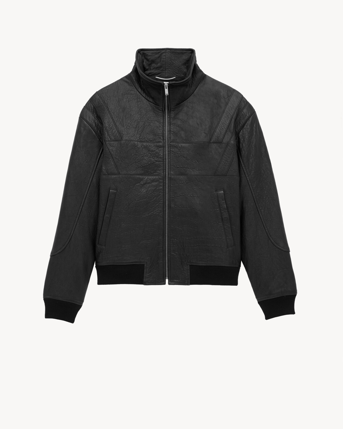 Куртка из зернистой ягнячьей кожи Saint Laurent, черный — фото 3