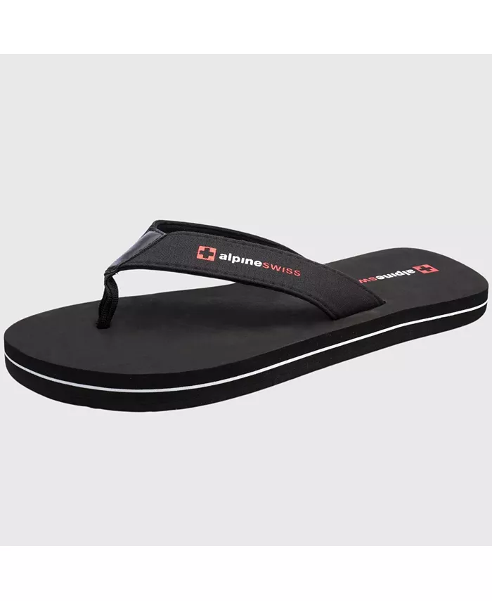 

Мужские шлепанцы Flip Flops, легкие сланцы с перемычкой между пальцами. Пляжные сандалии на подошве из EVA для комфорта. Прочные шлепанцы для мужчин, повседневная обувь для бассейна и улицы Alpine Swiss, черный