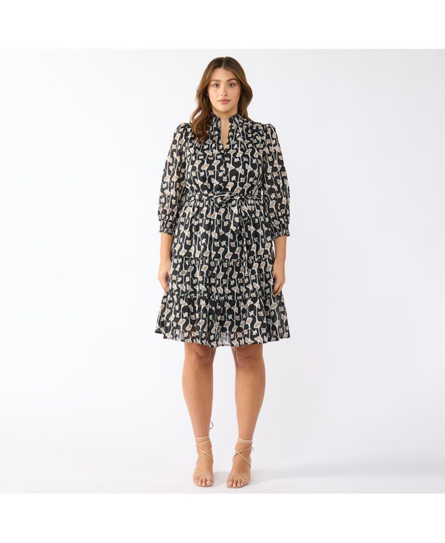 

Платье-рубашка Морская лилия больших размеров ESTELLE, Print