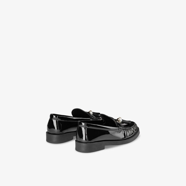 Кожаные мокасины Addie с жемчужными кисточками Jimmy Choo, черный — фото 4