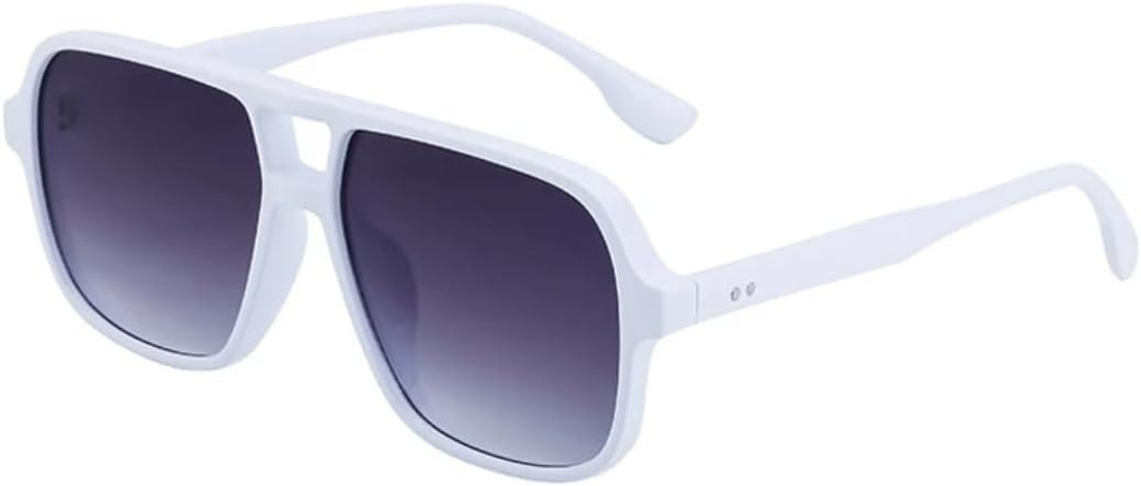 

Ретро солнцезащитные очки с двойной перемычкой для женщин и мужчин, градиентная защита от УФ-излучения UV400, декоративная отделка заклепками UATXTAU, White Gray Gradient