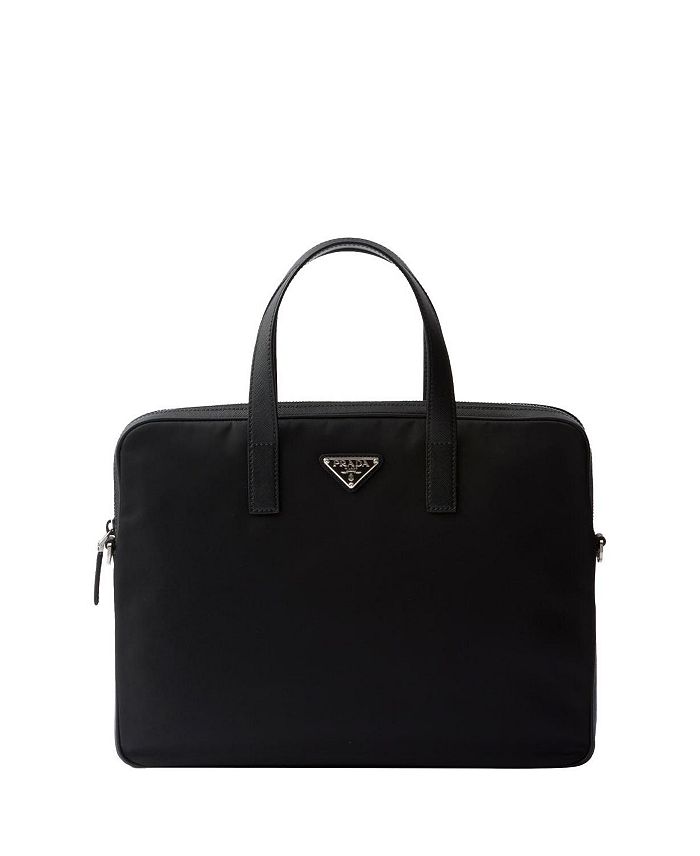 

Портфель из переработанного нейлона и кожи Saffiano Prada, черный