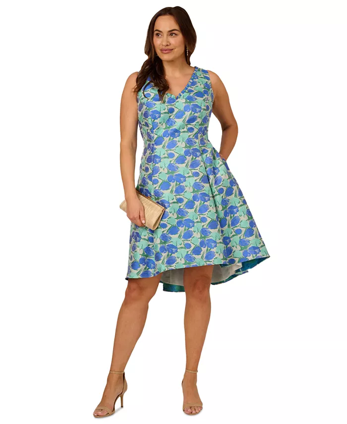 

Платье без рукавов Plus Size Tulip Jacquard Adrianna Papell, зеленый