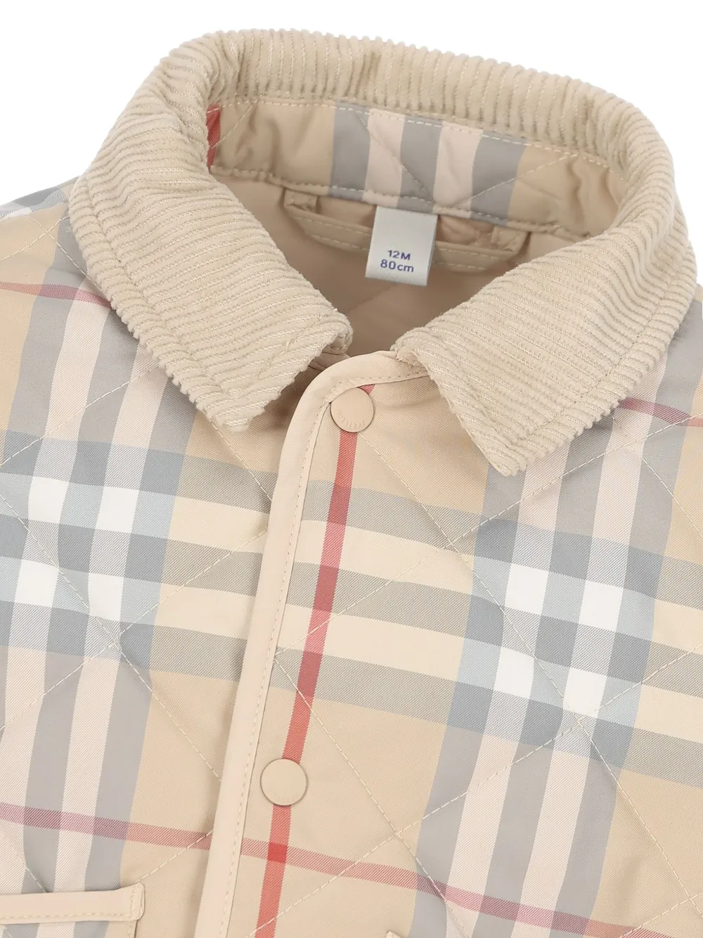 Стеганая куртка в клетку BURBERRY KIDS, нейтральный — фото 3