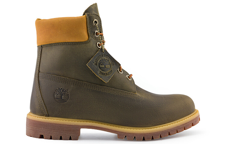 Мужские уличные ботинки Timberland из кожи, темно-оливковый — фото 2