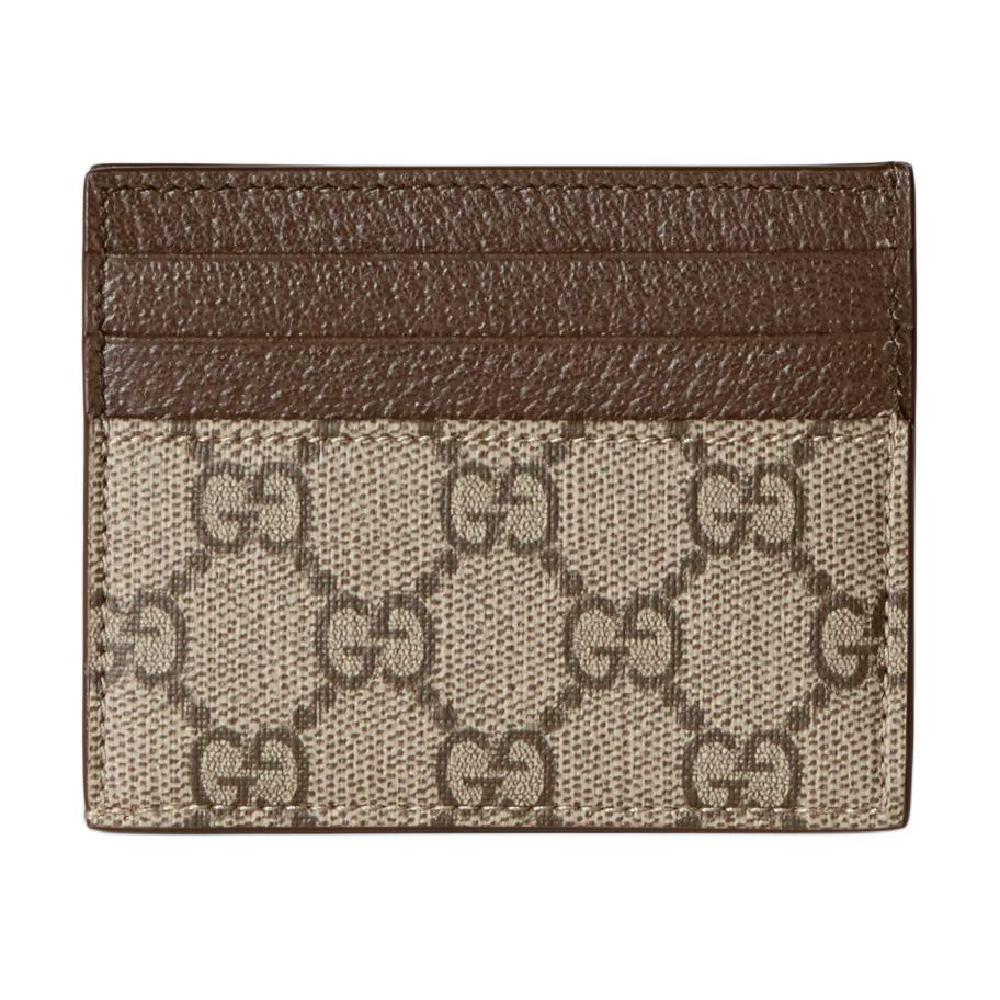 GUCCI Supreme Canvas Card Holder мужской бежевый и ebony — фото 3