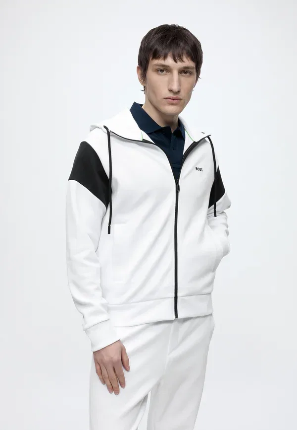 Толстовка на молнии Boss Union saggy zip up sweatshirt, белый — фото 4
