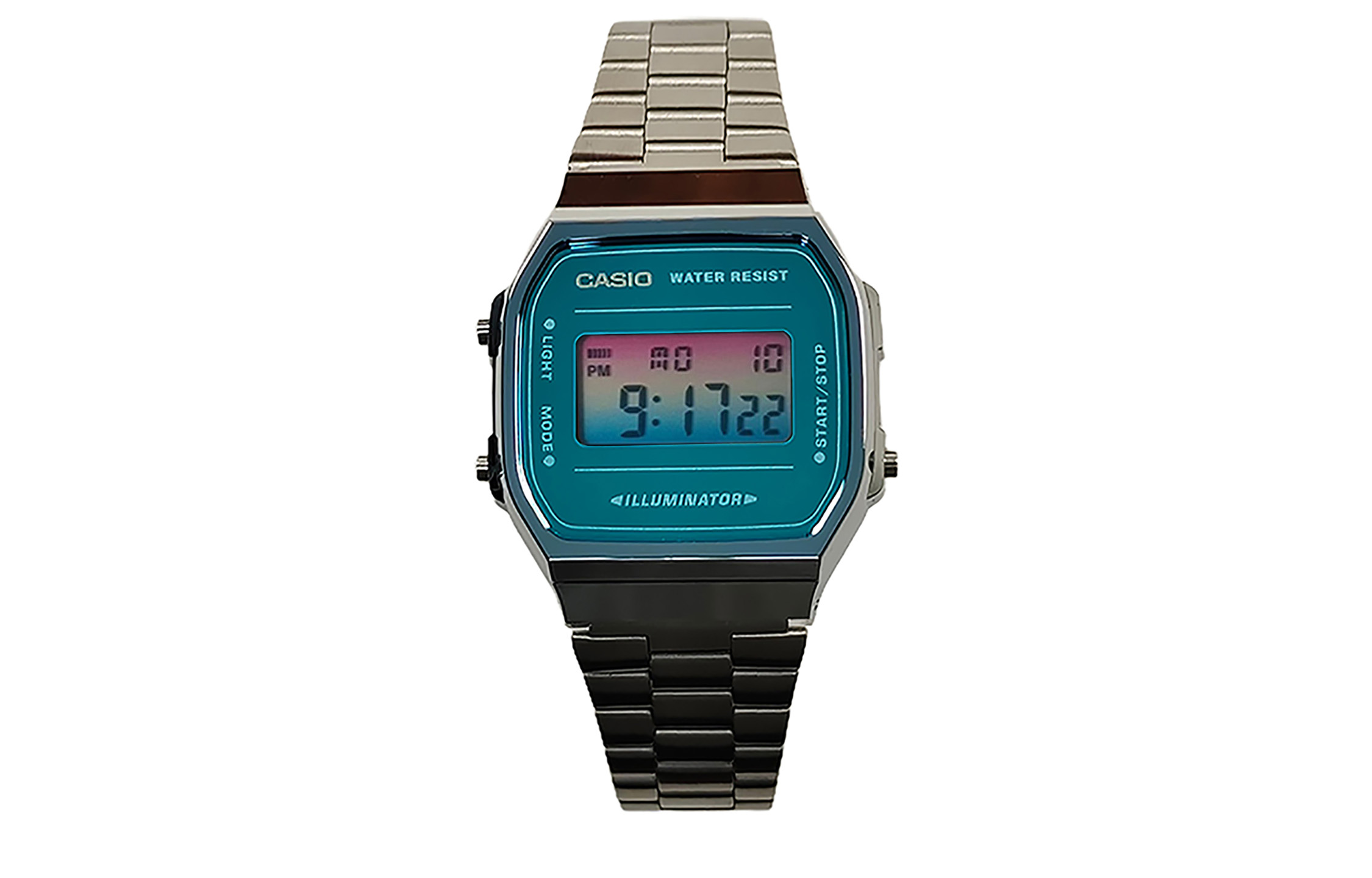 

CASIO Часы Retrofit Series Quartz Movement Stainless Steel Strap Watch Men's Watch Blue Dial, Blue Dial Pink Blue Gradient Watch Glass
