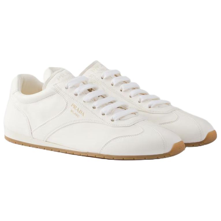 PRADA Женские низкие повседневные кроссовки на 2 см Ivory — фото 4