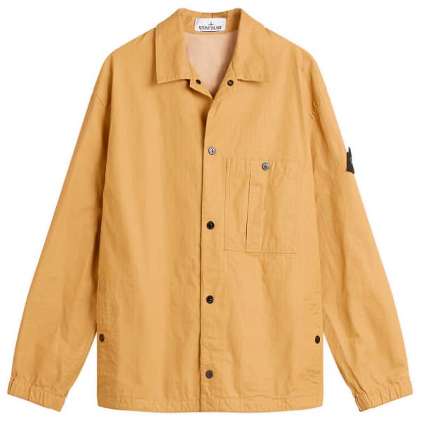 

Рубашка-куртка из хлопка рипстоп с двойным покрытием Stone Island, Mustard