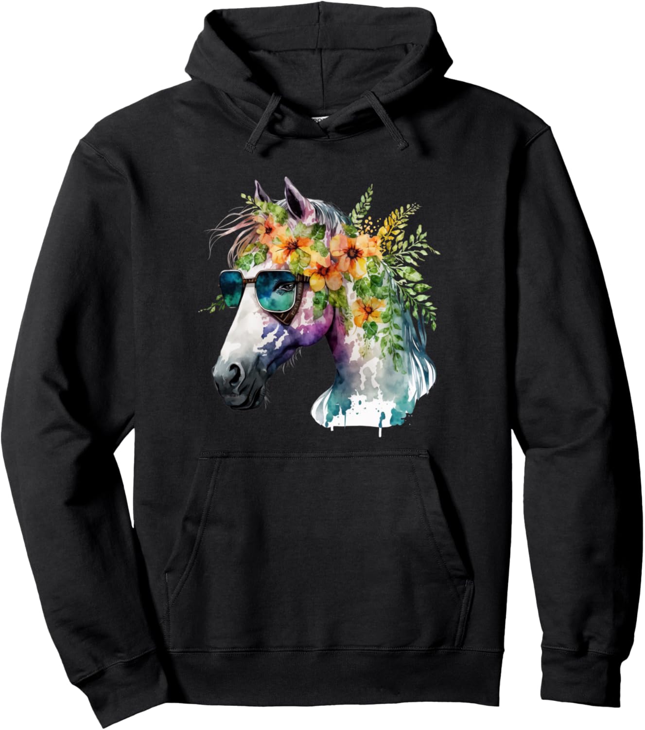 

Забавная толстовка с изображением лошади для мужчин и женщин Funny Animal Horse Design Women Men, черный