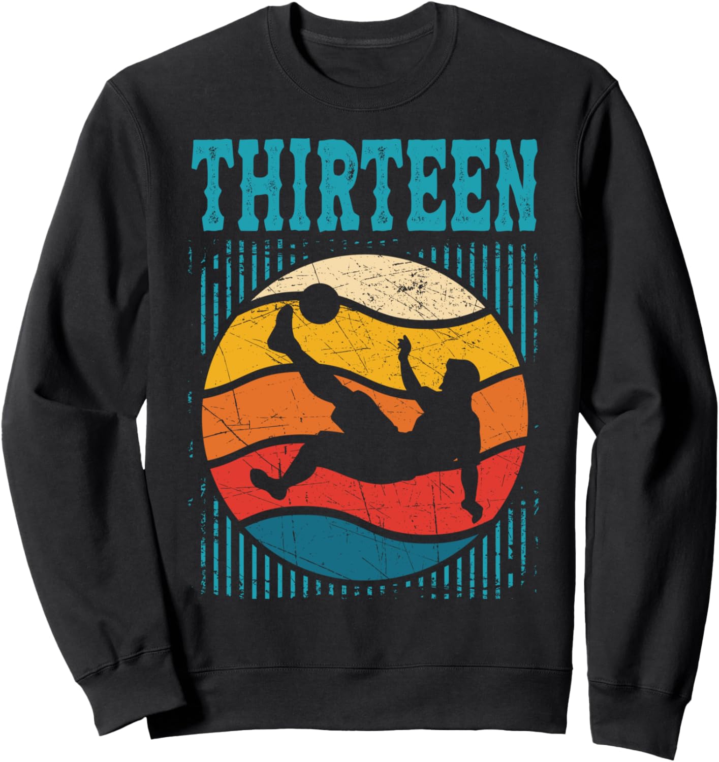 

Футболка в стиле ретро для 13-летия (мальчика или девочки), черная Retro Soccer Player Birthday Designs