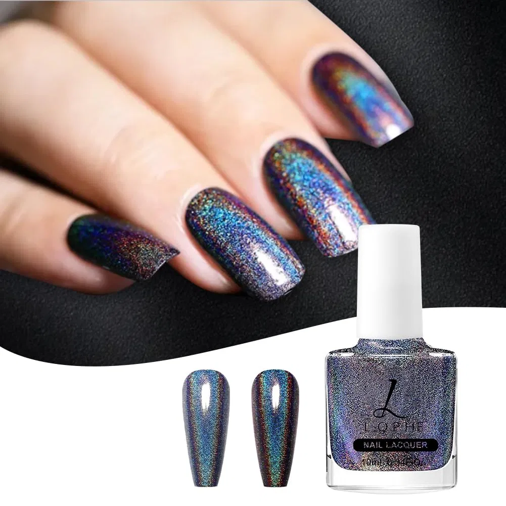 Голографический глиттерный лак для ногтей LOPHE Lophe, Holographic Nail Polish