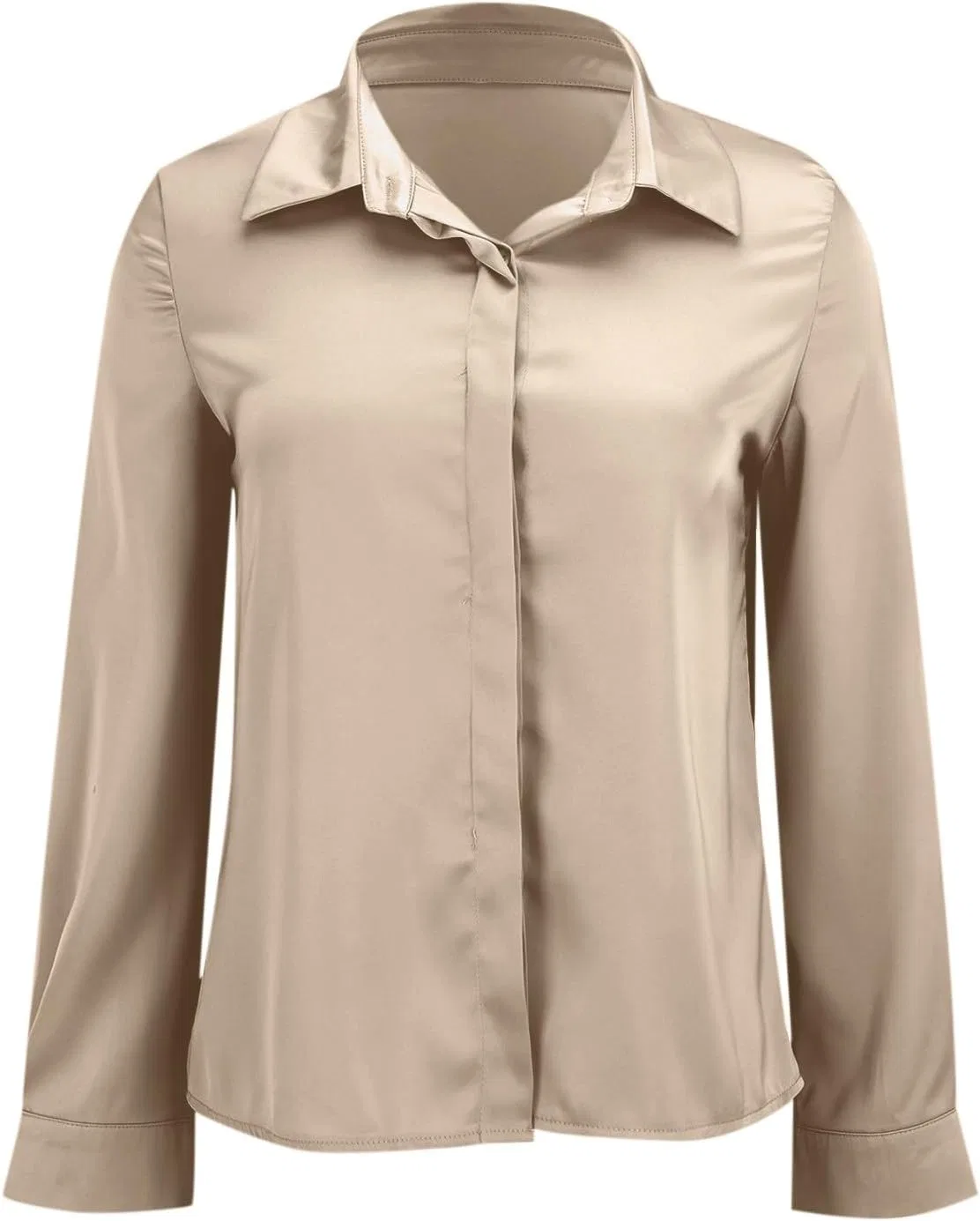 Блуза, женская, Button-down, хаки — фото 2