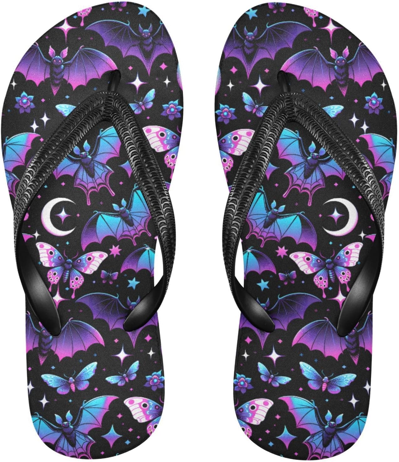

Мужские и женские шлепанцы MNSRUU черного цвета с готической луной, паутиной и летучими мышами, шлепанцы-сланцы для женщин, мужские сандалии, душевые тапочки, летние нескользящие шлепанцы для плавания, пляжа и ванной