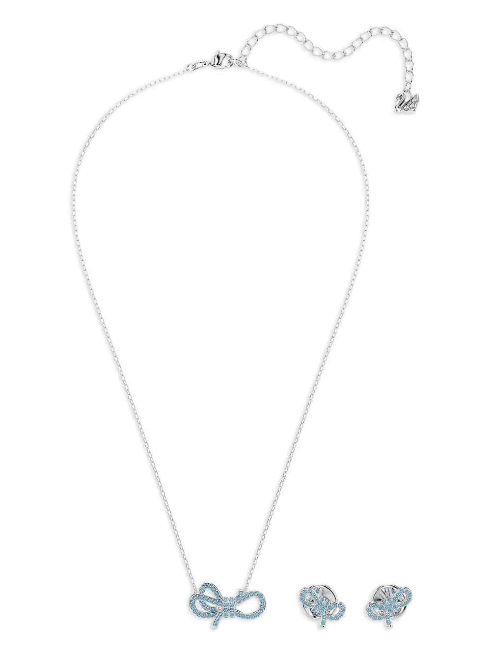 

Комплект Lifelong Bow из колье и серег с кристаллами Swarovski, серебяный
