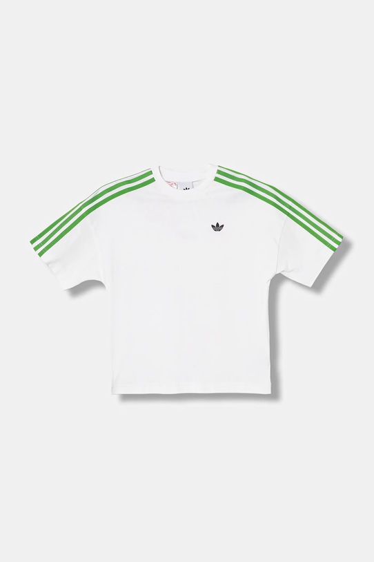 Детская хлопковая футболка Adidas Originals, белый — фото 2