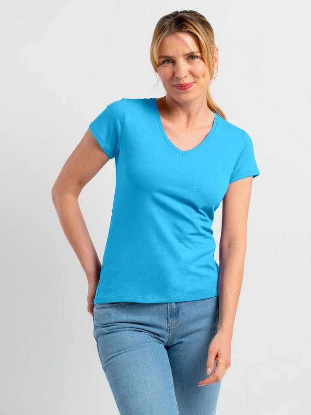 

Повседневная футболка с V-образным вырезом, Azure Celtic & Co., Azure