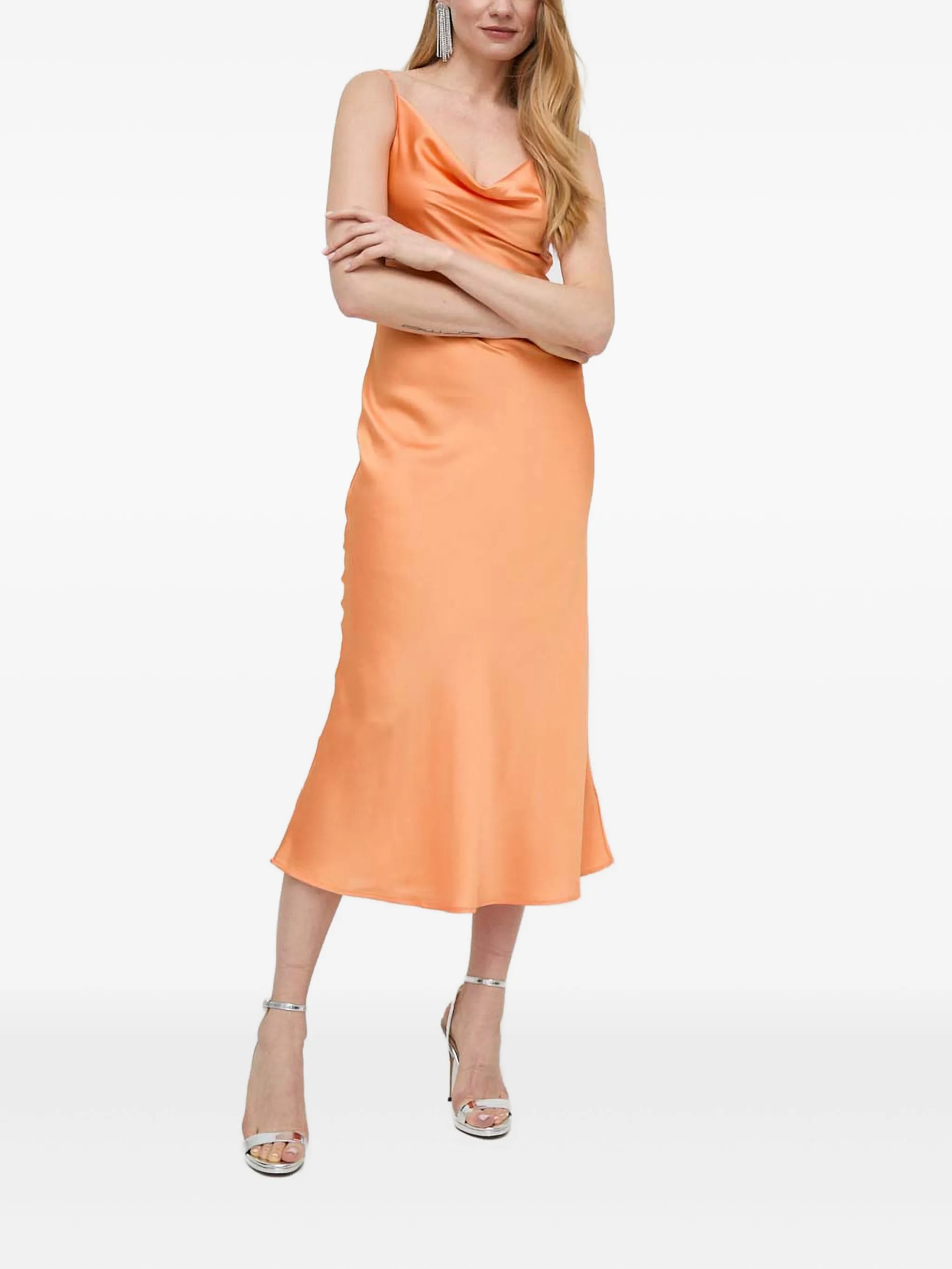 

Платье миди с воротником-хомутом Guess Usa, оранжевый