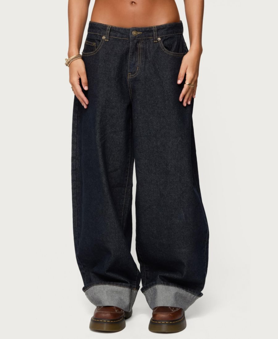 

Женские джинсы Kella Extra Oversized с низкой посадкой Edikted, Indigo-blue-raw-washed