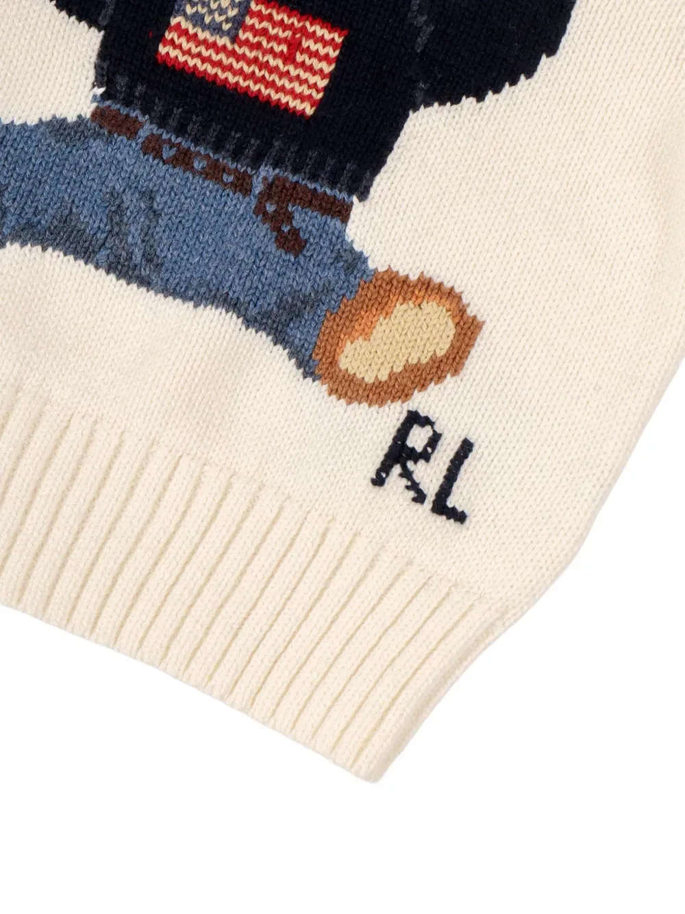 Свитер с принтом медведя Polo Ralph Lauren Kids, нейтральный — фото 3