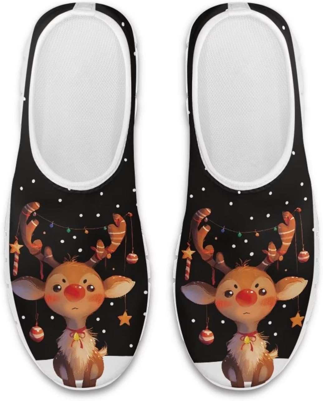 

Кроссовки Belidome Slip On для женщин и мужчин, для ходьбы, бега по дороге и тенниса, низкие, дышащие, сетчатые, Christmas Elk