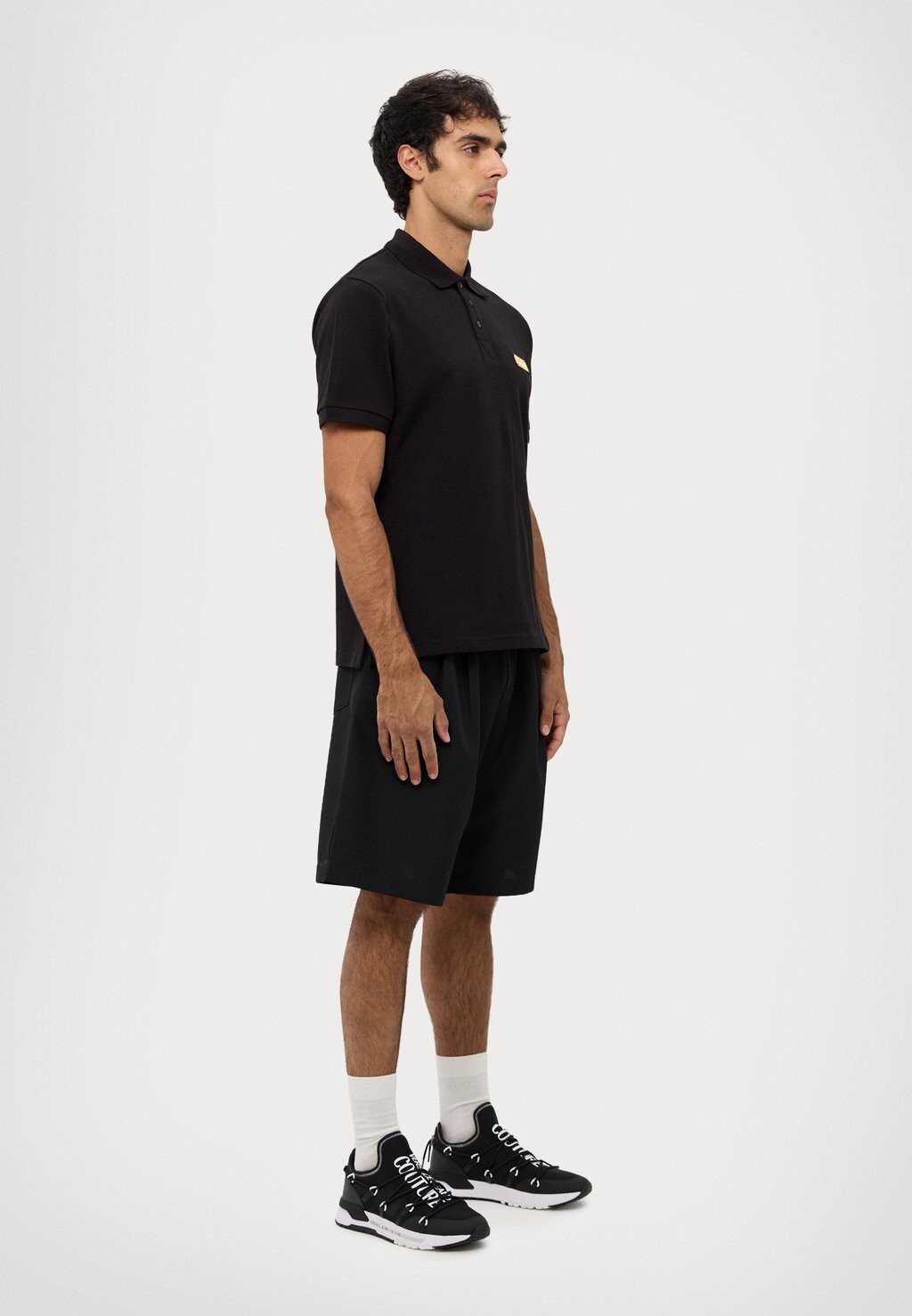 

Рубашка поло LOGO PLACKET Versace, черный